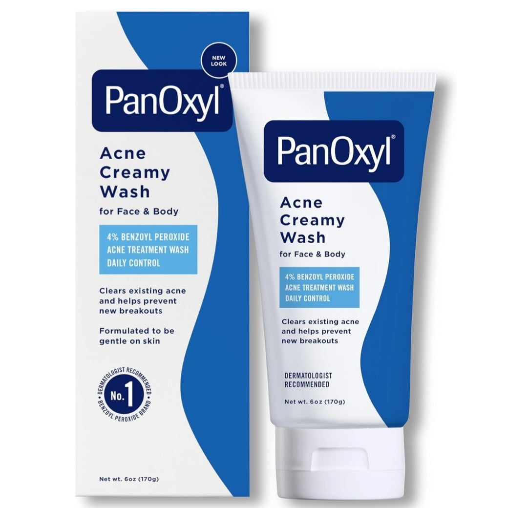 PanOxyl Antimicrobial Acne Creamy Wash, 4% Benzoyl Peroxide, 6 Ounce