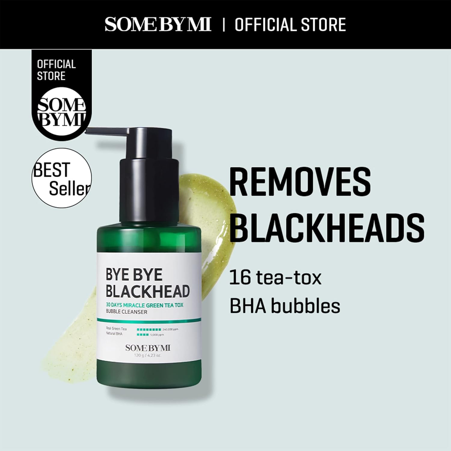 Some By Mi Bye Bye Blackhead 30 Days Miracle Green Tea Tox Bubble Cleanser