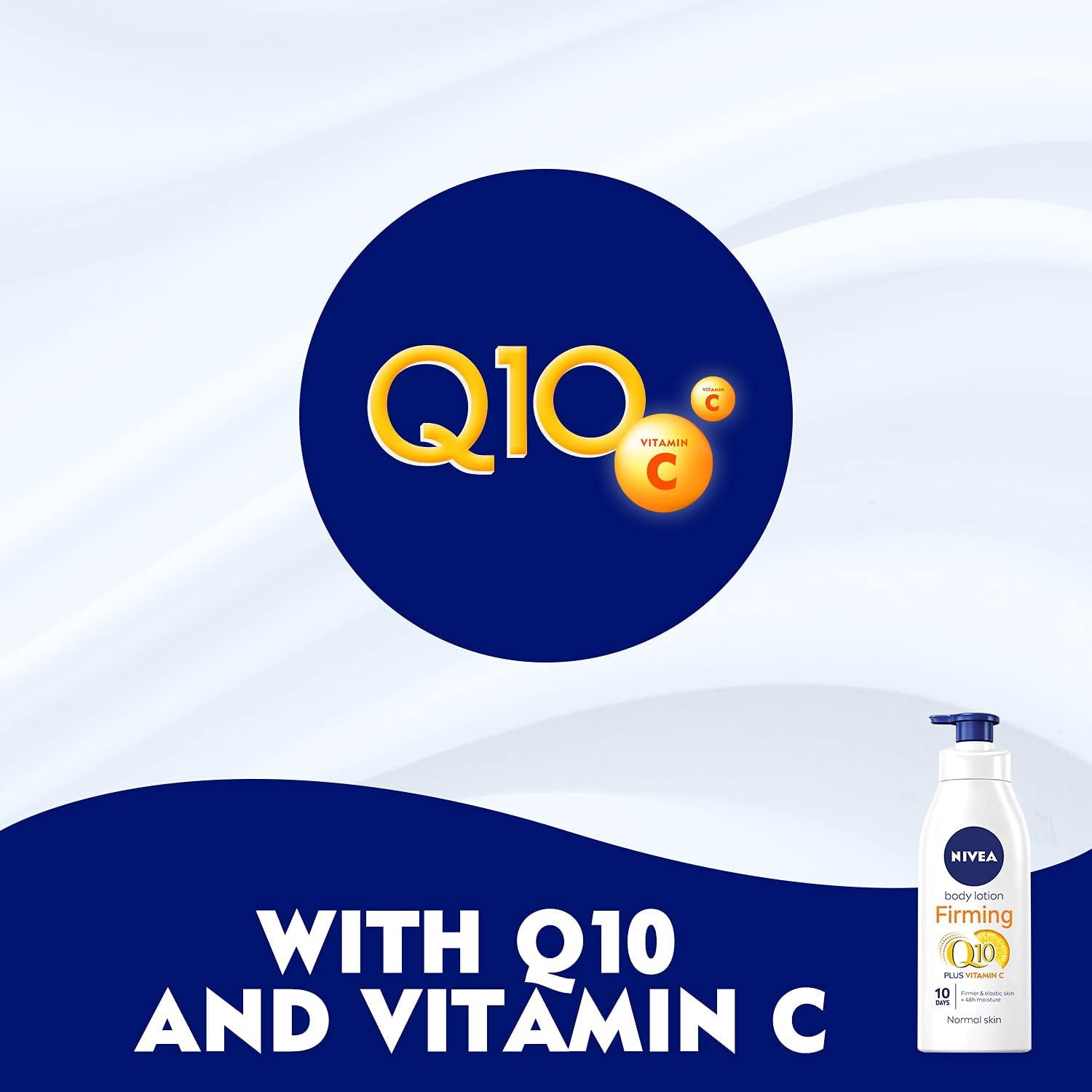 NIVEA Body Lotion Firming, Q10+ Vitamin C Firming, Normal Skin, 400ml