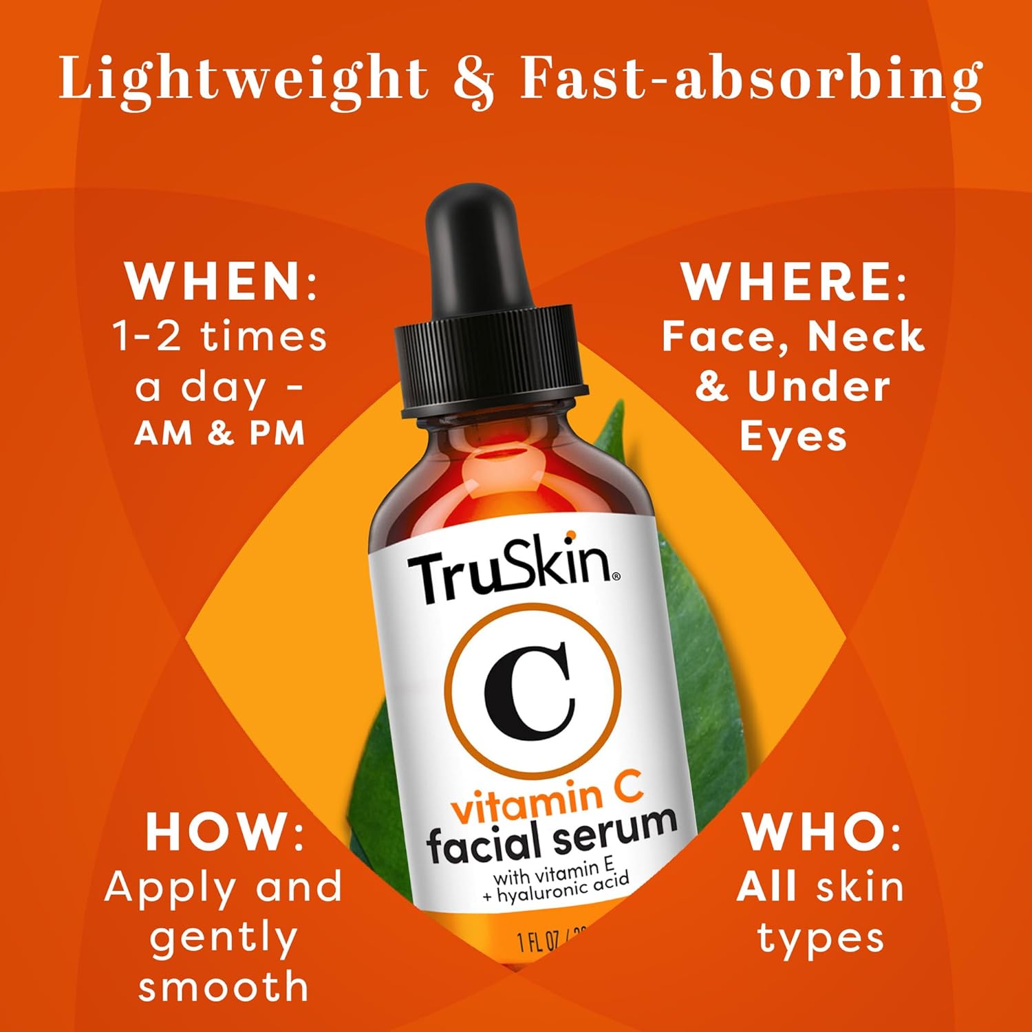 TruSkin Naturals Vitamin C Facial Serum with Hyaluronic Acid & Vitamin E