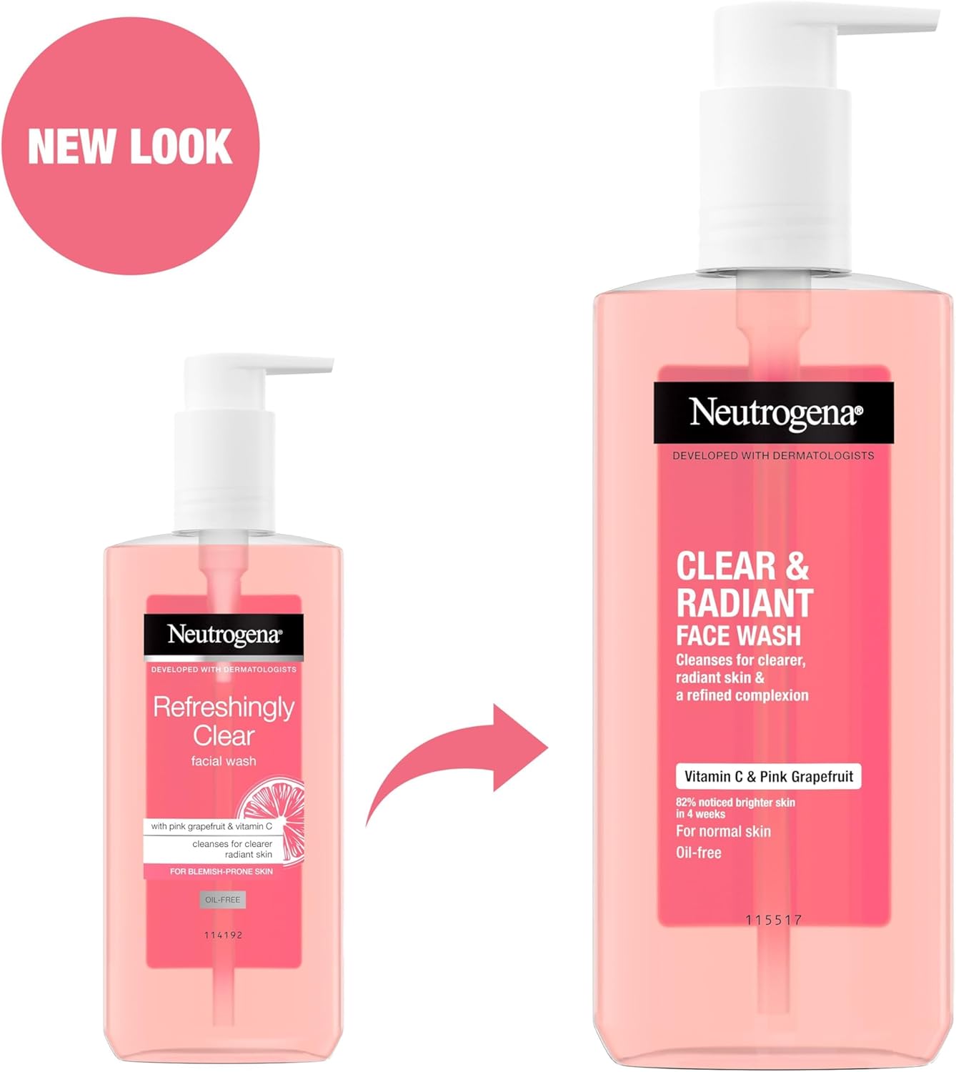 Neutrogena Refreshingly Clear Facial Wash with Pink Grapefruit and Vitamin C, 200ml