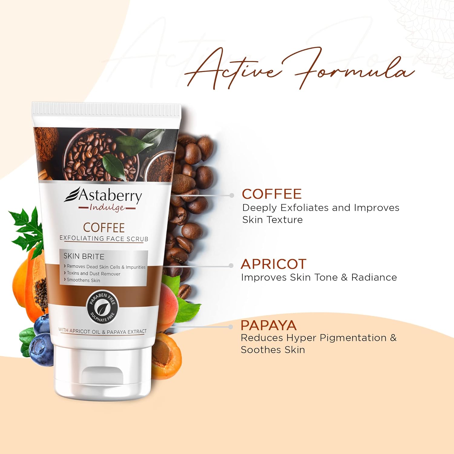 Astaberry Indulge Coffee Exfoliating Face Scrub for Smoothe Skin